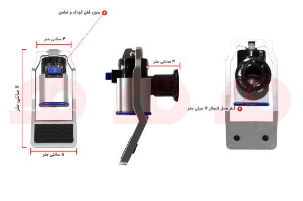 راهنمای ابعاد شیر آبسردکن کد 03 مدل آب سرد
