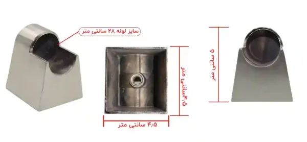راهنمای ابعاد سر دستگیره اجاق گاز سایز 28 فلزی بسته دو عددی