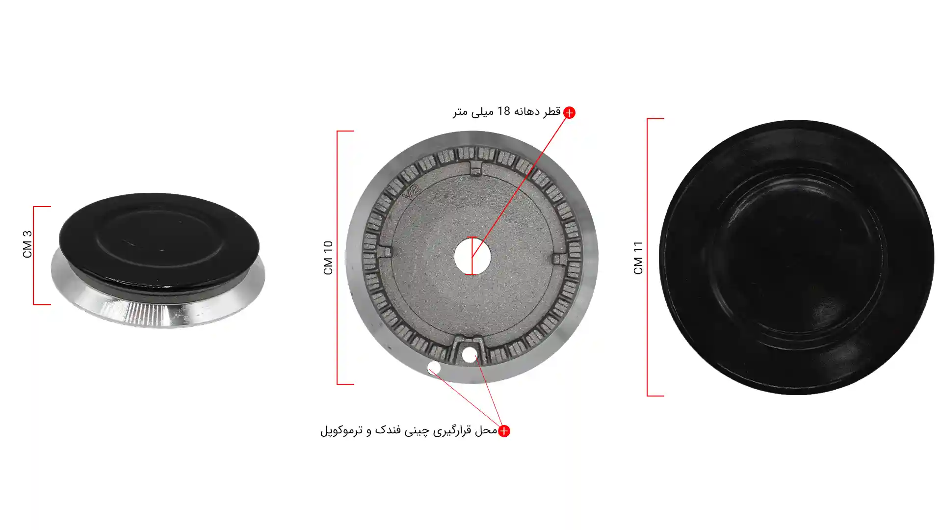 اطلاعات سر شعله بزرگ اجاق گاز مدل ساباف