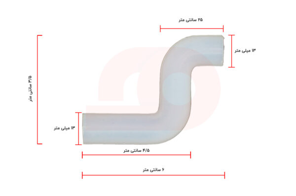 راهنمای ابعاد شلنگ رابط آبسردکن مدل خمیده کوچک